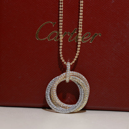 [OrnoraJewelry]TRINITY LARGE FULL DIAMOND  NECKLACE