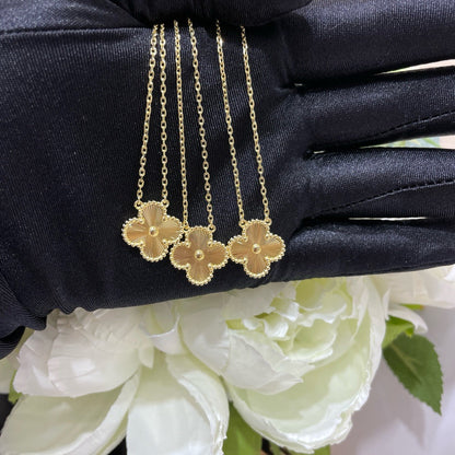 [OrnoraJewelry]CLOVER 15MM LASER NECKLACE