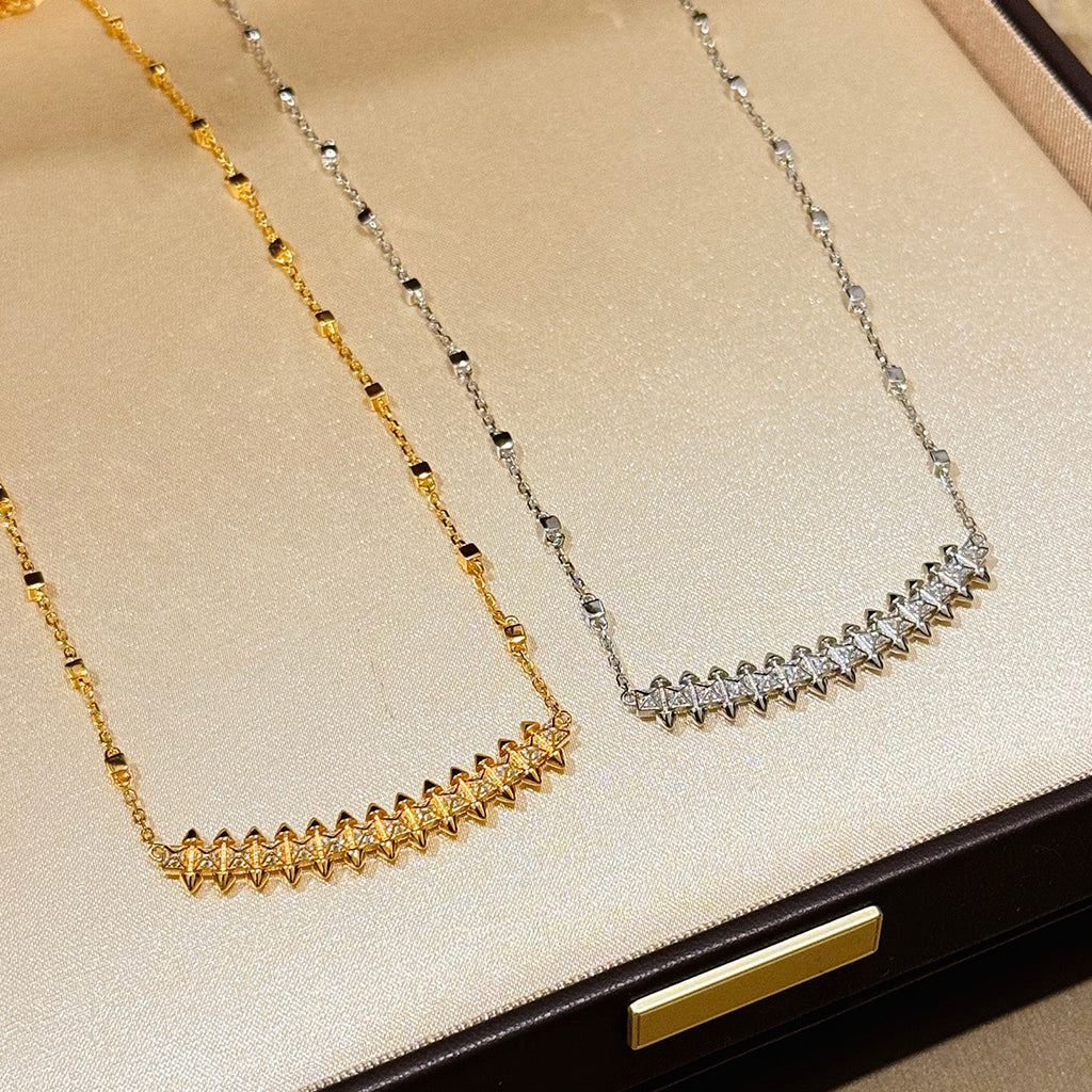 [OrnoraJewelry]CLASH  SMALL FULL DIAMOND NECKLACE
