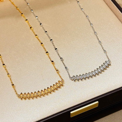 [OrnoraJewelry]CLASH  SMALL FULL DIAMOND NECKLACE