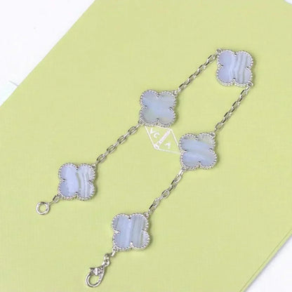 [OrnoraJewelry] CLOVER 5 MOTIF PURPLE CHALCEDONY BRACELET COLLECTION