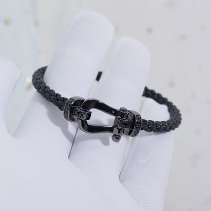 [OrnoraJewelry]FORCE LARGE SERIES HORSESHOE BLACK SAMURAI BRACELET
