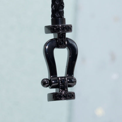[OrnoraJewelry]FORCE LARGE SERIES HORSESHOE BLACK SAMURAI BRACELET