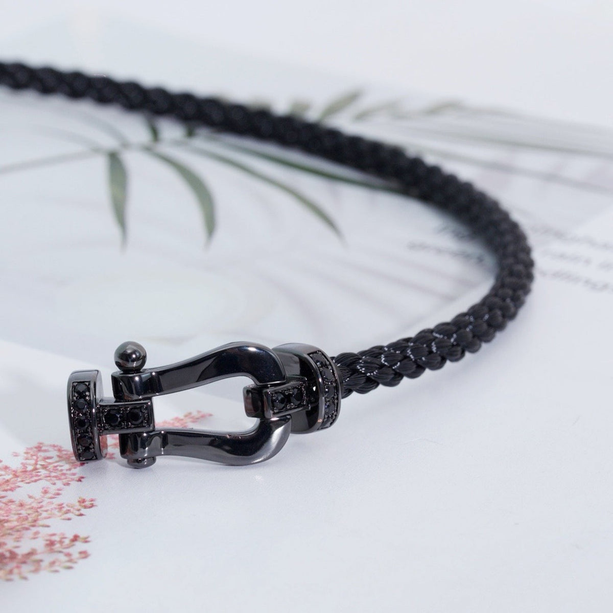 [OrnoraJewelry]FORCE LARGE SERIES HORSESHOE BLACK SAMURAI BRACELET