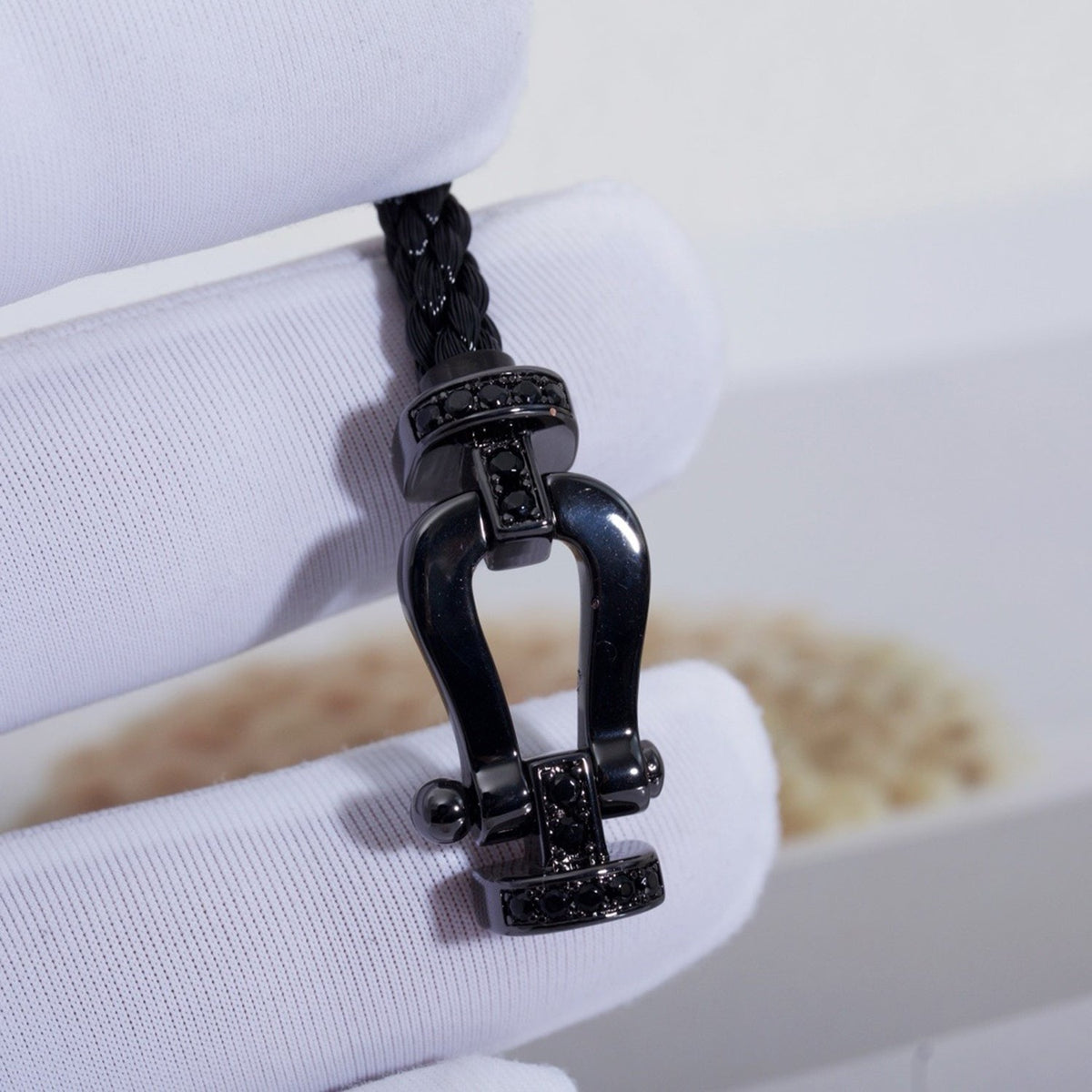 [OrnoraJewelry]FORCE LARGE SERIES HORSESHOE BLACK SAMURAI BRACELET