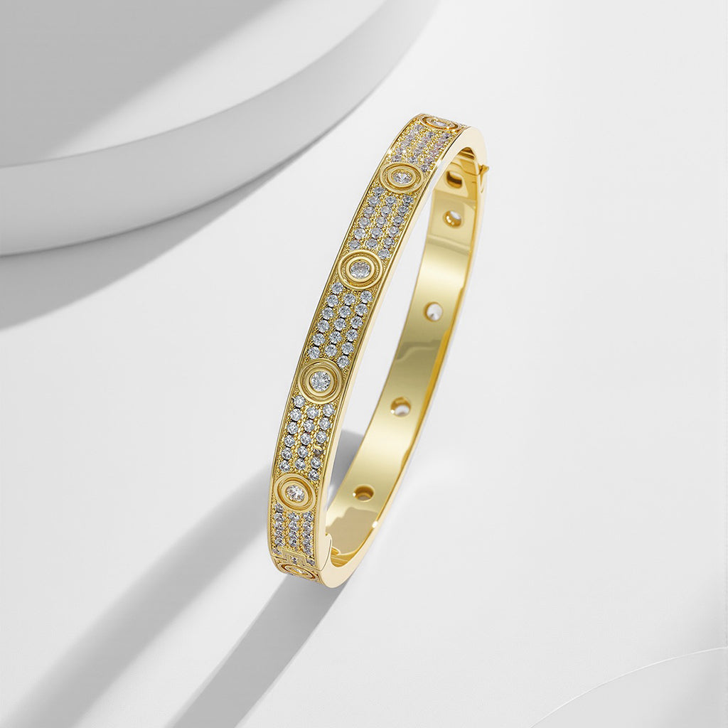 [OrnoraJewelry]LOVE BRACELET 6.1MM DIAMOND-PAVED 10 BIG DIAMONDS