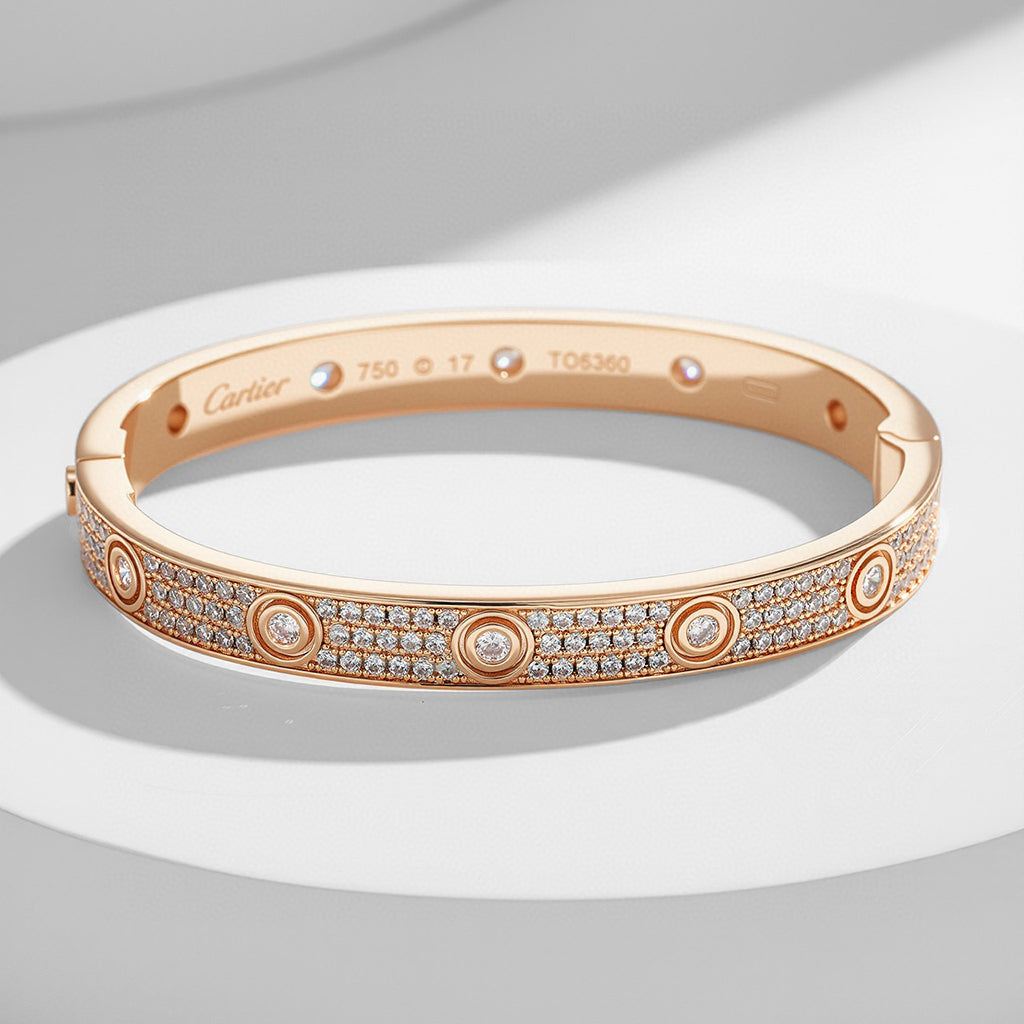 [OrnoraJewelry]LOVE BRACELET 6.1MM DIAMOND-PAVED 10 BIG DIAMONDS