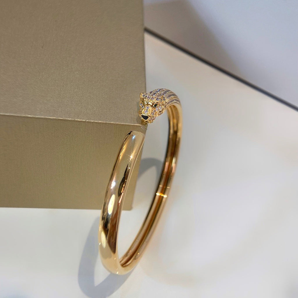 [OrnoraJewelry]PANTHERE HALF DIAMOND OPEN BRACELET