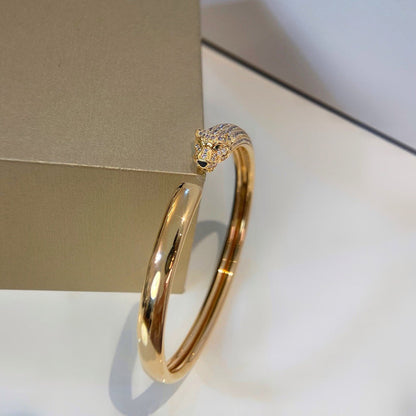 [OrnoraJewelry]PANTHERE HALF DIAMOND OPEN BRACELET