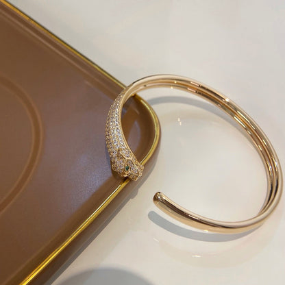 [OrnoraJewelry]PANTHERE HALF DIAMOND OPEN BRACELET