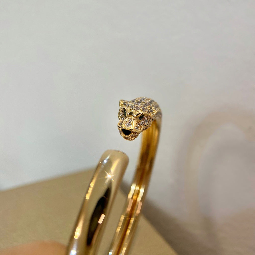 [OrnoraJewelry]PANTHERE HALF DIAMOND OPEN BRACELET