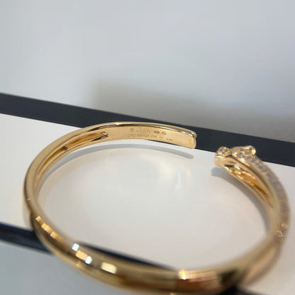 [OrnoraJewelry]PANTHERE HALF DIAMOND OPEN BRACELET