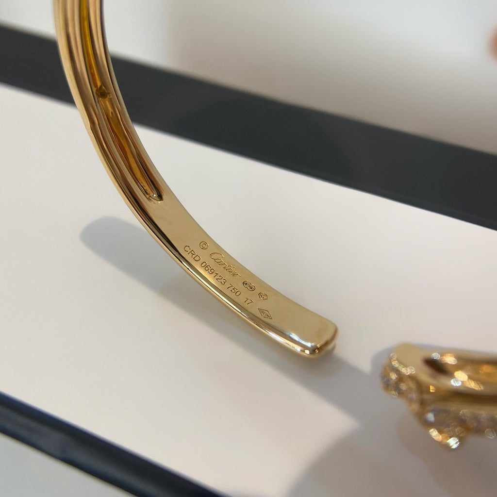 [OrnoraJewelry]PANTHERE HALF DIAMOND OPEN BRACELET