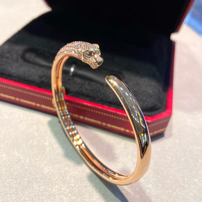 [OrnoraJewelry]PANTHERE HALF DIAMOND OPEN BRACELET