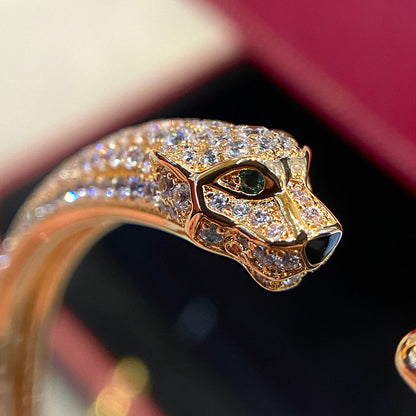 [OrnoraJewelry]PANTHERE HALF DIAMOND OPEN BRACELET
