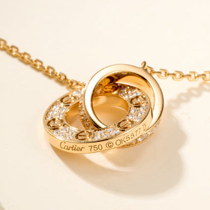 [OrnoraJewelry]LOVE DOUBLE RING FULL DIAMOND BRACELET