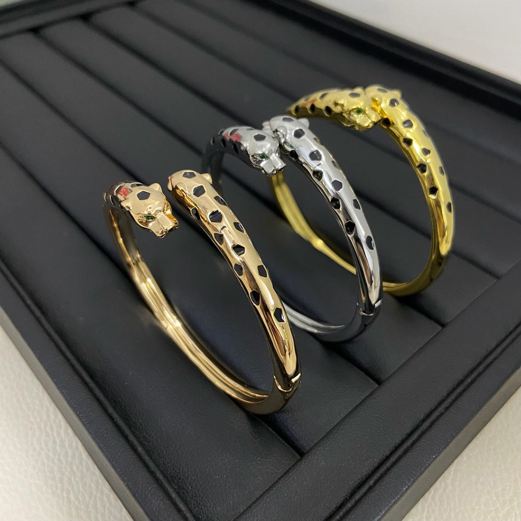 [OrnoraJewelry]PANTHERE DOUBLE HEADED OPEN BRACELET