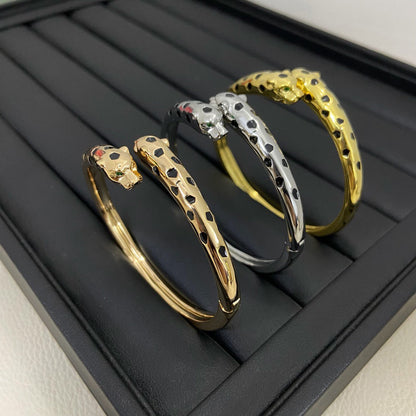 [OrnoraJewelry]PANTHERE DOUBLE HEADED OPEN BRACELET