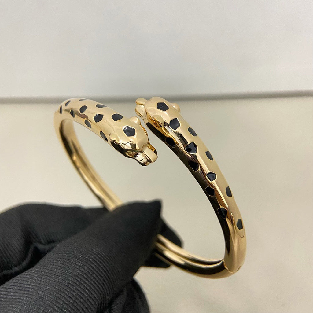 [OrnoraJewelry]PANTHERE DOUBLE HEADED OPEN BRACELET