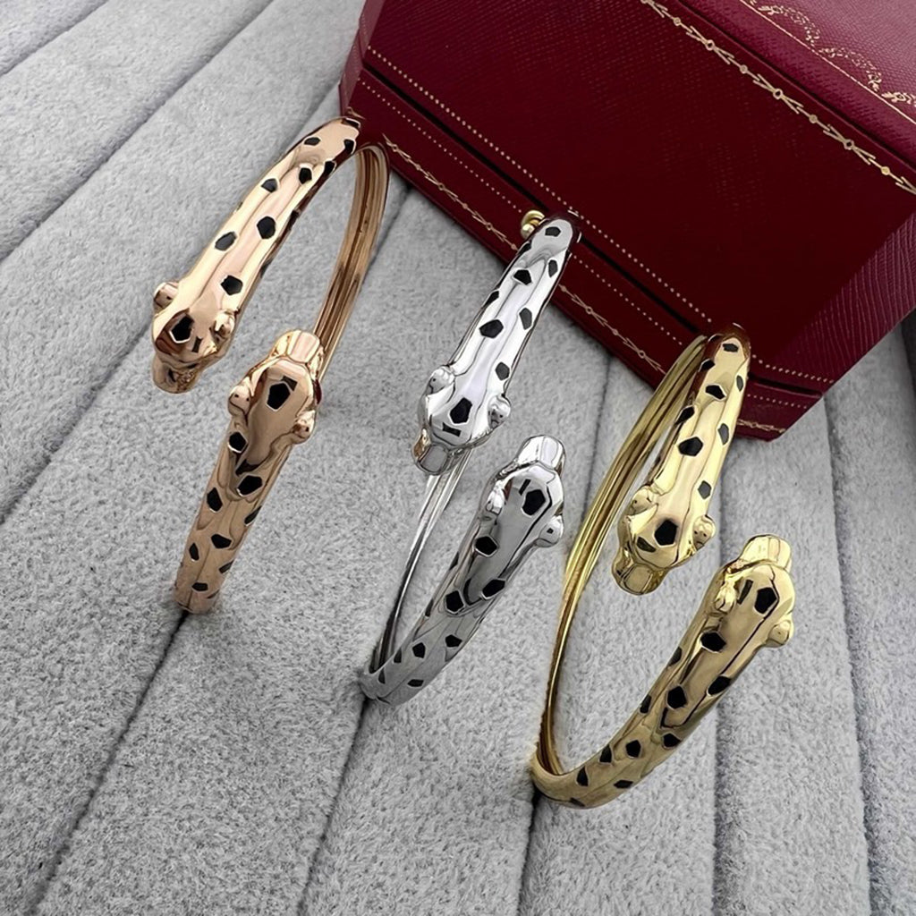 [OrnoraJewelry]PANTHERE DOUBLE HEADED OPEN BRACELET