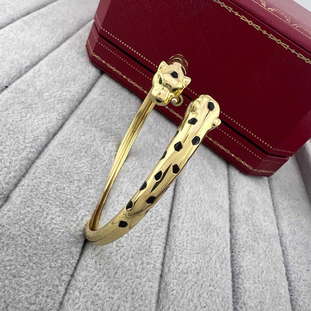 [OrnoraJewelry]PANTHERE DOUBLE HEADED OPEN BRACELET