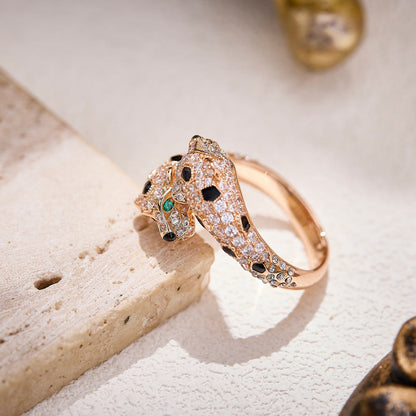[OrnoraJewelry]PANTHERE DOUBLE HEADED FULL DIAMOND  RING