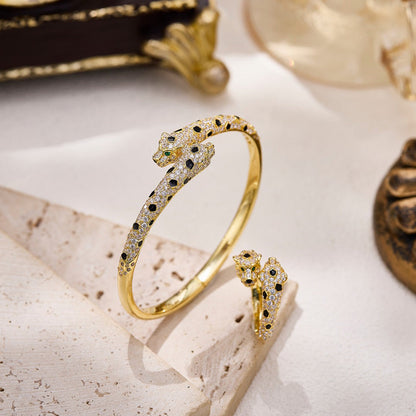 [OrnoraJewelry]PANTHERE DOUBLE HEADED FULL DIAMOND  RING