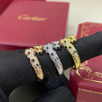 [OrnoraJewelry]PANTHERE DOUBLE HEADED FULL DIAMOND  RING