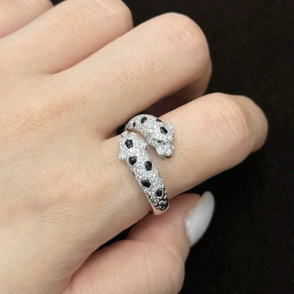 [OrnoraJewelry]PANTHERE DOUBLE HEADED FULL DIAMOND  RING