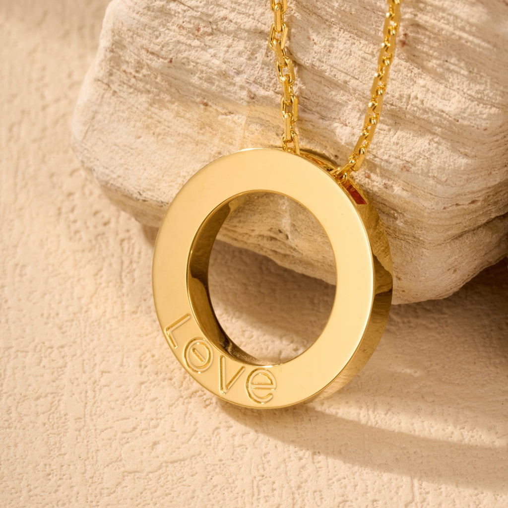 [OrnoraJewelry]LOVE NECKLACE 16MM  FULL DIAMOND