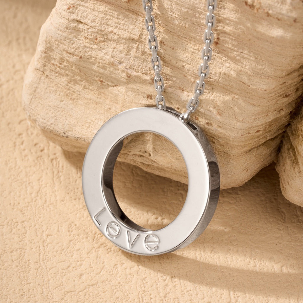 [OrnoraJewelry]LOVE NECKLACE 16MM  FULL DIAMOND