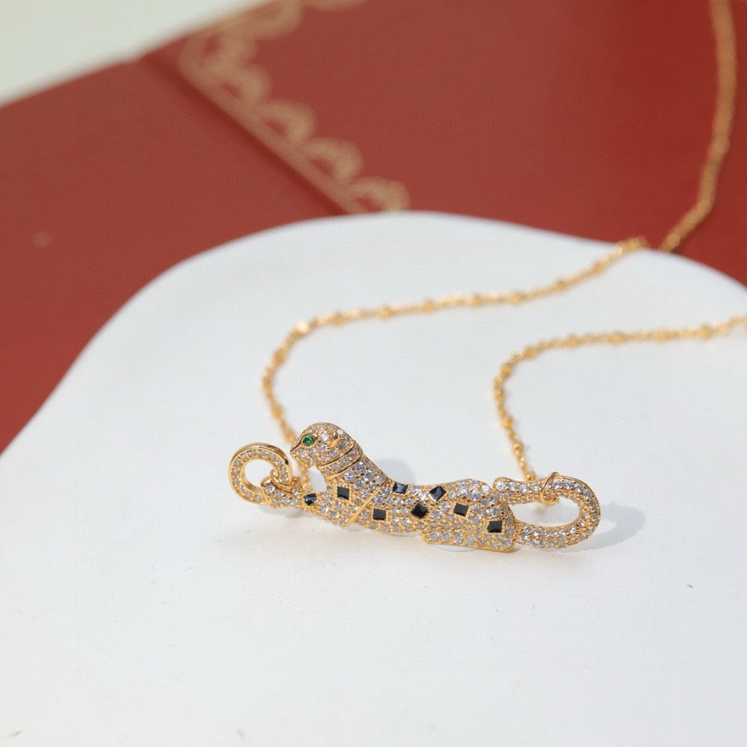 [OrnoraJewelry]PANTHERE PAVED DIAMOND NECKLACE
