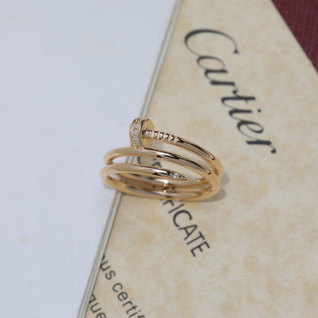 [OrnoraJewelry]JUSTE RING 4.8MM HALF DIAMOND