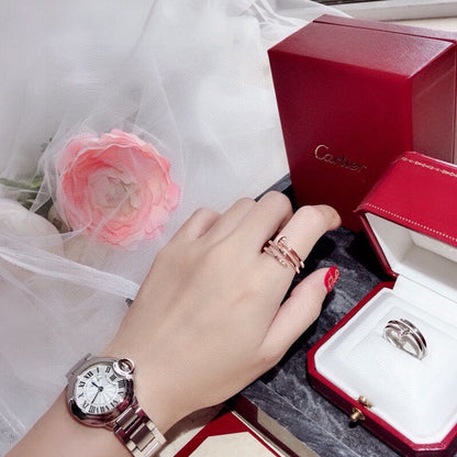 [OrnoraJewelry]JUSTE RING 4.8MM HALF DIAMOND