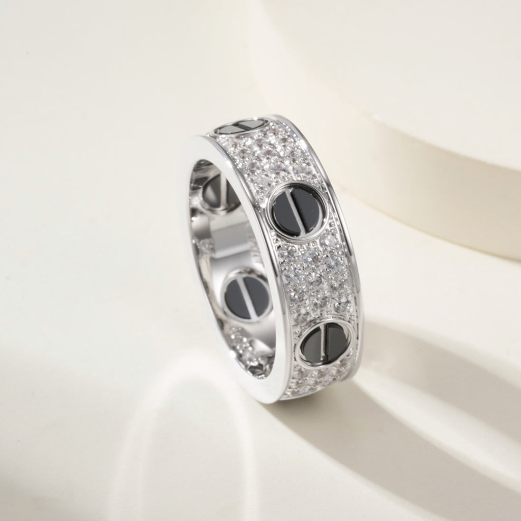 [OrnoraJewelry]LOVE RING 5.5MM DIAMONDS PAVED CERAMIC