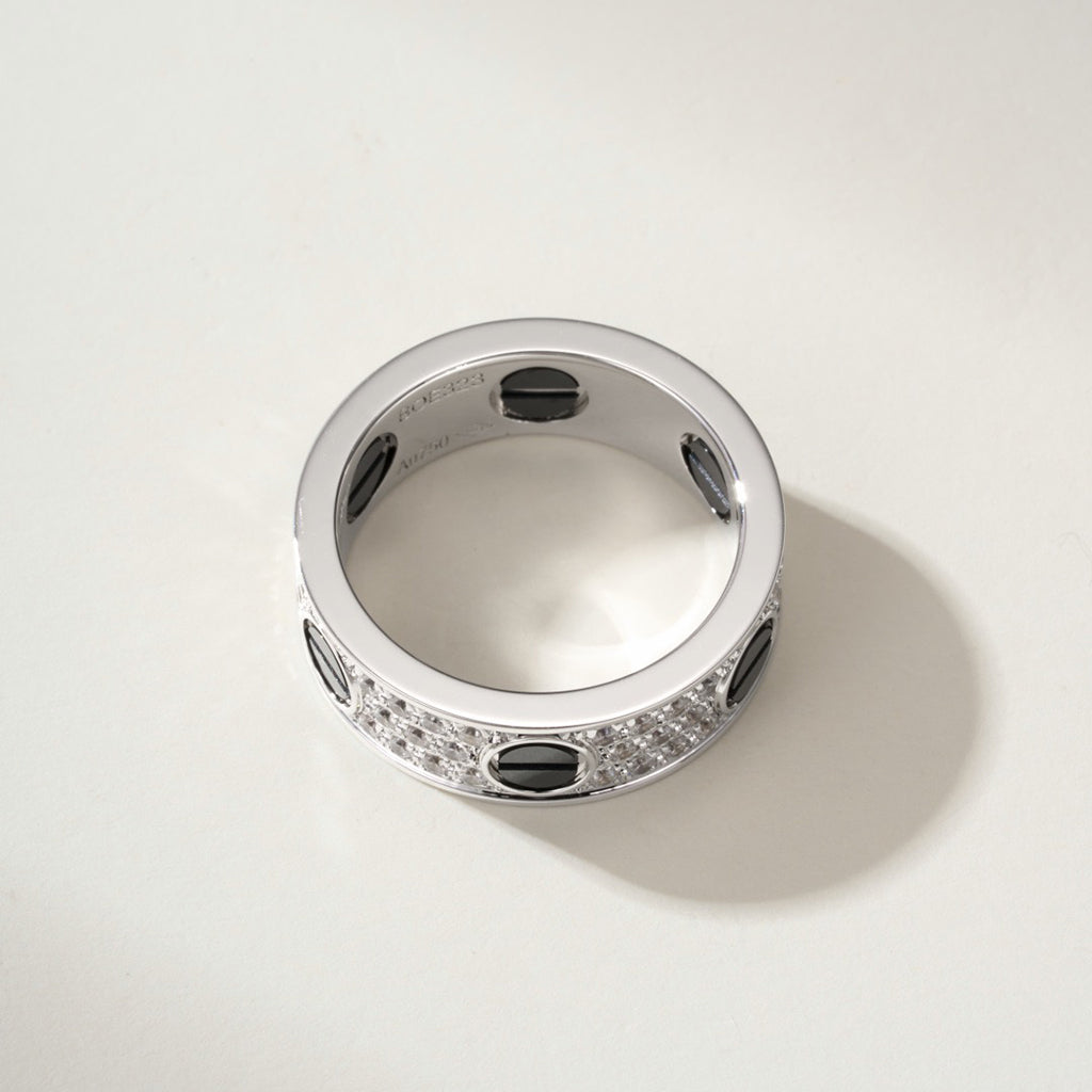 [OrnoraJewelry]LOVE RING 5.5MM DIAMONDS PAVED CERAMIC