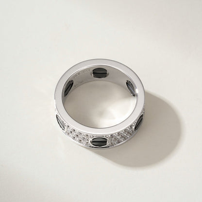 [OrnoraJewelry]LOVE RING 5.5MM DIAMONDS PAVED CERAMIC