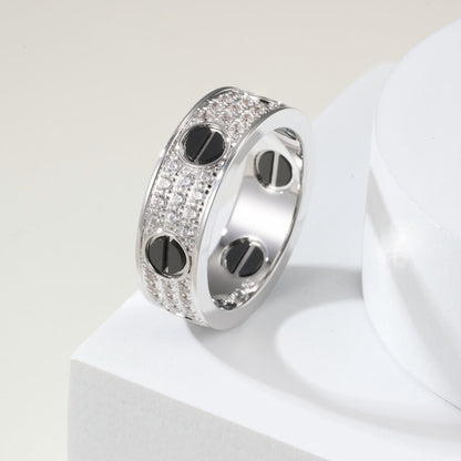 [OrnoraJewelry]LOVE RING 5.5MM DIAMONDS PAVED CERAMIC