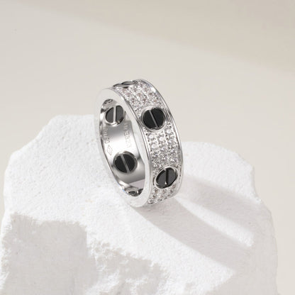 [OrnoraJewelry]LOVE RING 5.5MM DIAMONDS PAVED CERAMIC