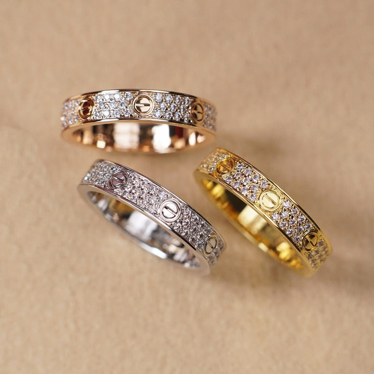 [OrnoraJewelry]LOVE RING 4.0MM DIAMOND PAVED