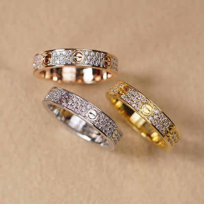 [OrnoraJewelry]LOVE RING 4.0MM DIAMOND PAVED