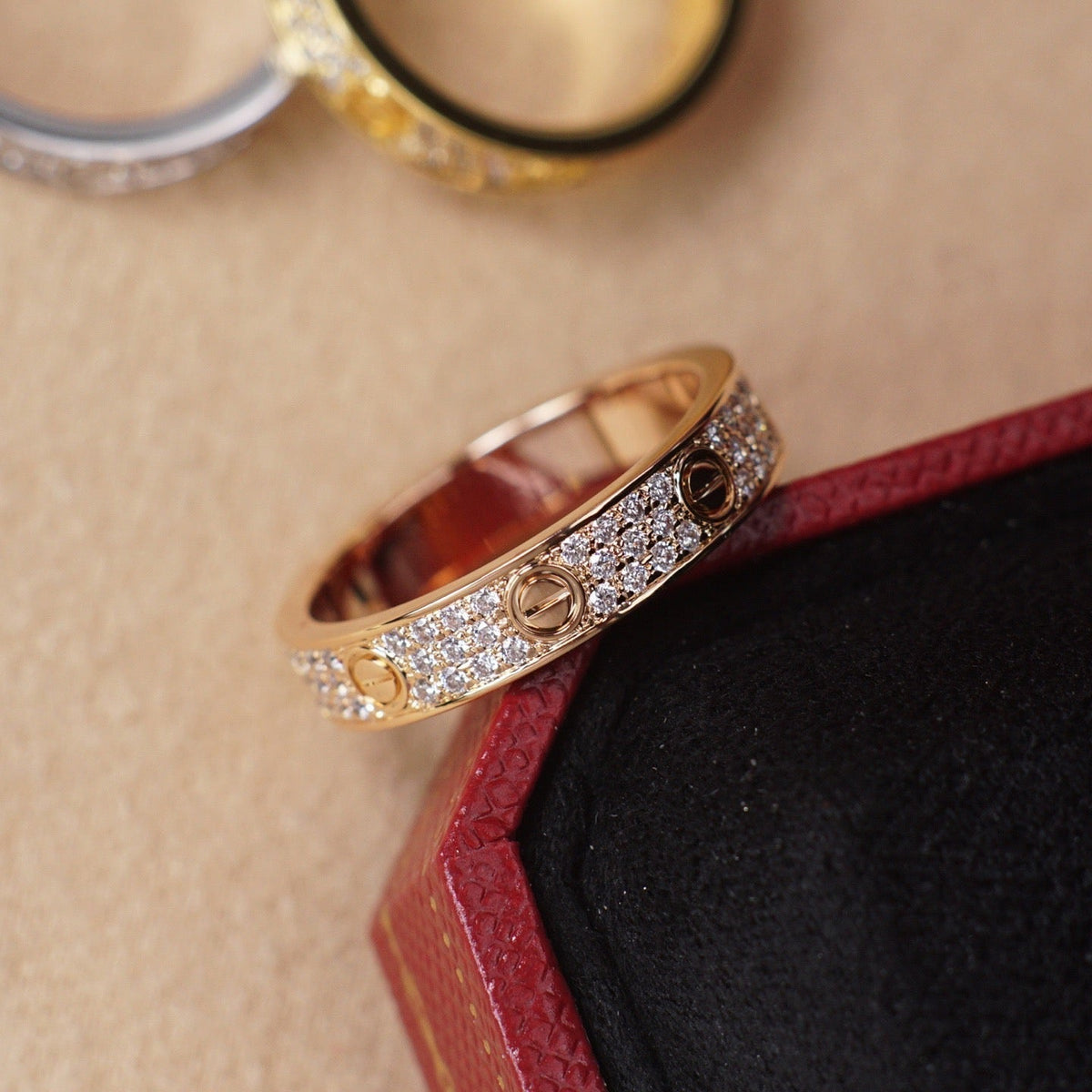 [OrnoraJewelry]LOVE RING 4.0MM DIAMOND PAVED