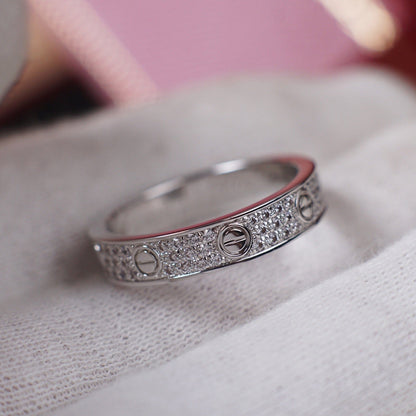 [OrnoraJewelry]LOVE RING 4.0MM DIAMOND PAVED