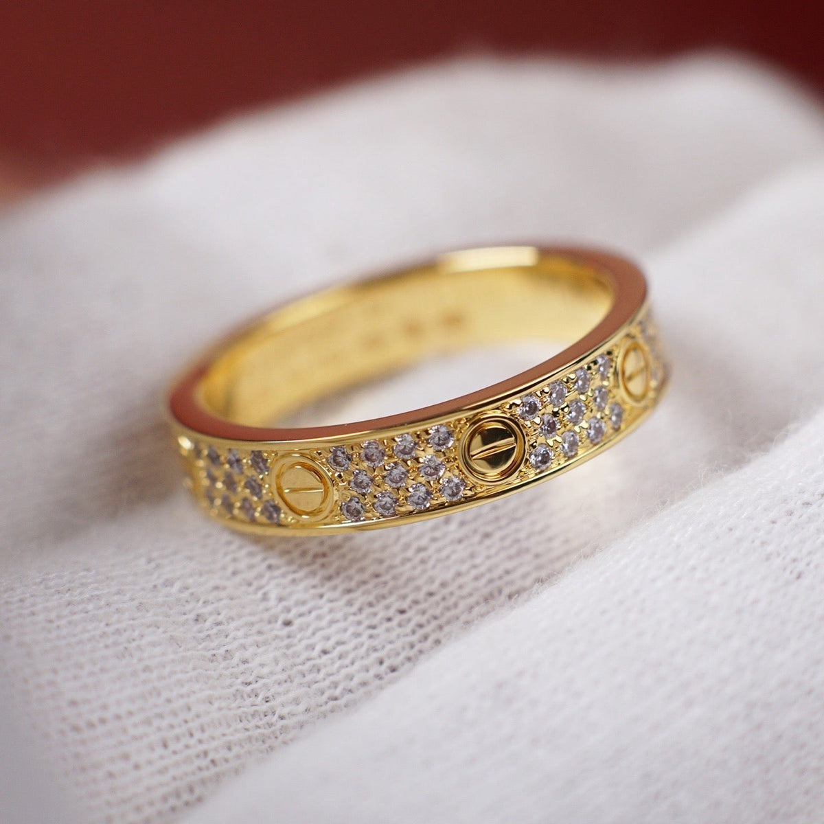 [OrnoraJewelry]LOVE RING 4.0MM DIAMOND PAVED