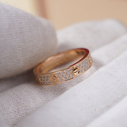 [OrnoraJewelry]LOVE RING 4.0MM DIAMOND PAVED