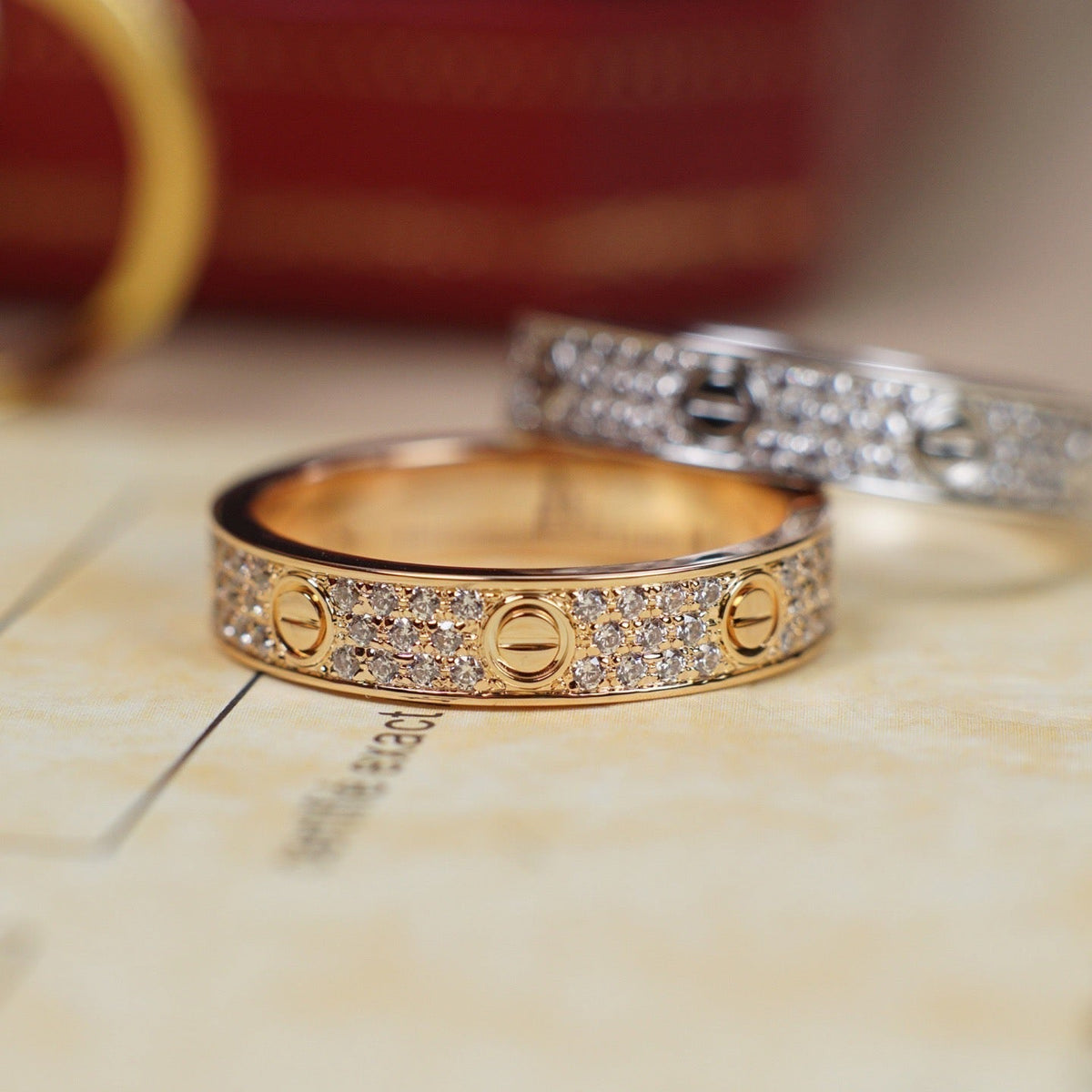 [OrnoraJewelry]LOVE RING 4.0MM DIAMOND PAVED