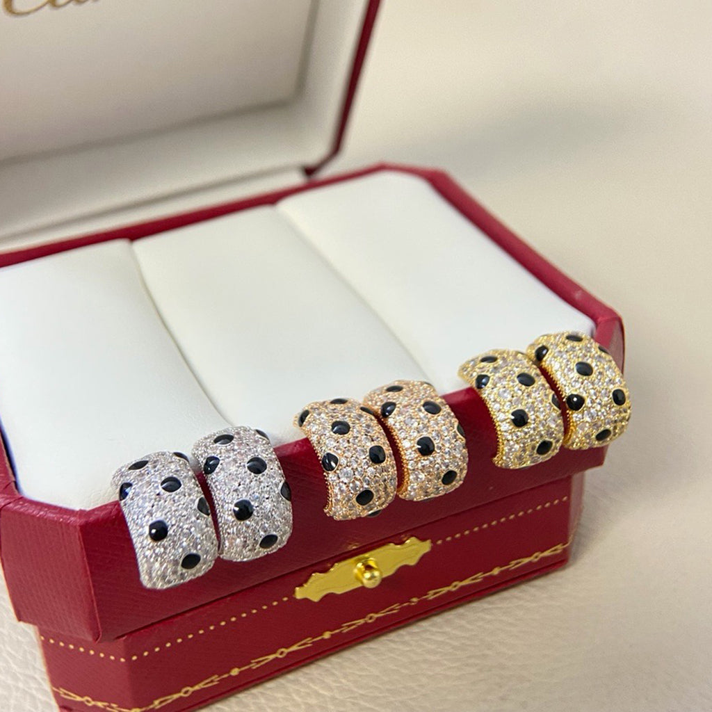 [OrnoraJewelry]PANTHERE MINI FULL DIAMOND EARRINGS