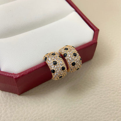 [OrnoraJewelry]PANTHERE MINI FULL DIAMOND EARRINGS