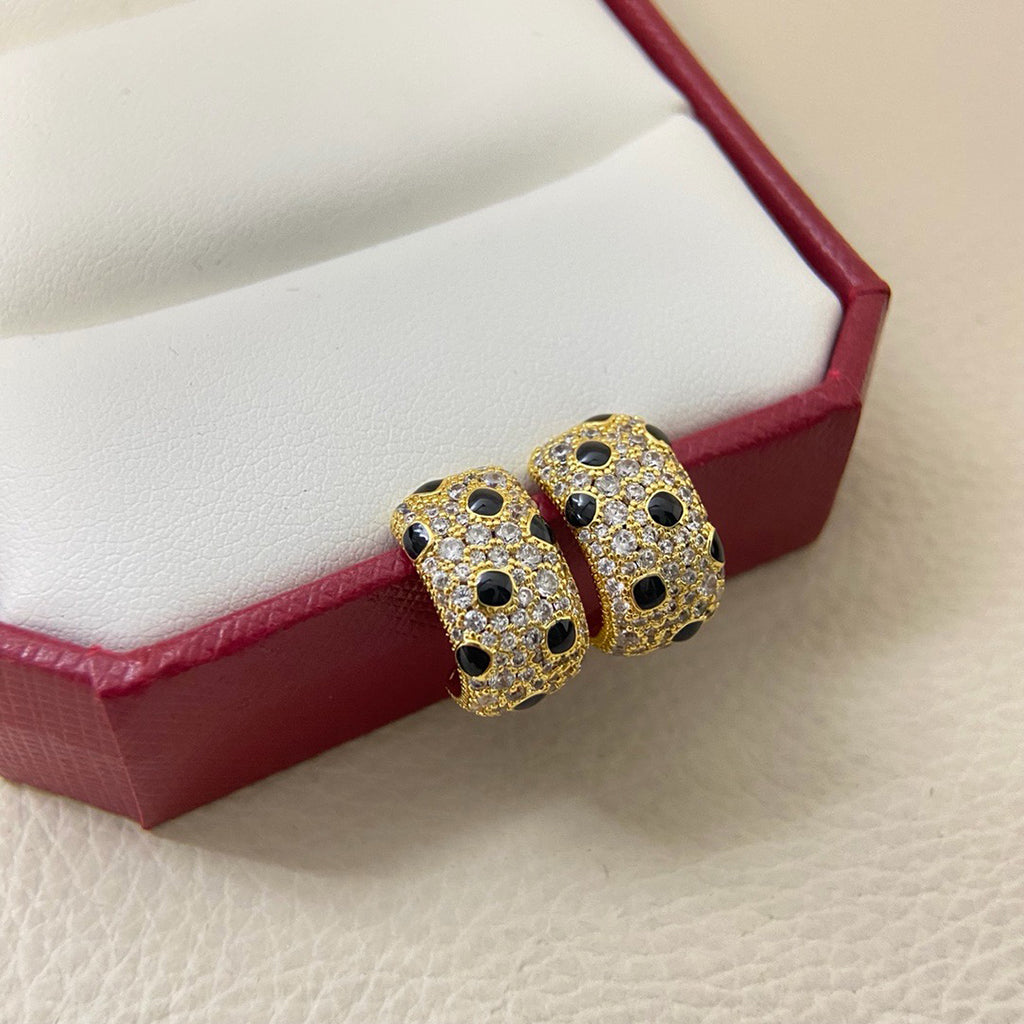 [OrnoraJewelry]PANTHERE MINI FULL DIAMOND EARRINGS