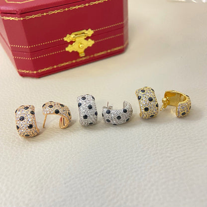[OrnoraJewelry]PANTHERE MINI FULL DIAMOND EARRINGS